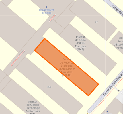 CREAF headquarters map image