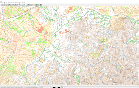 Mapa vectorial con varias capas abierto en MiraMon. Autoría: MiraMon.