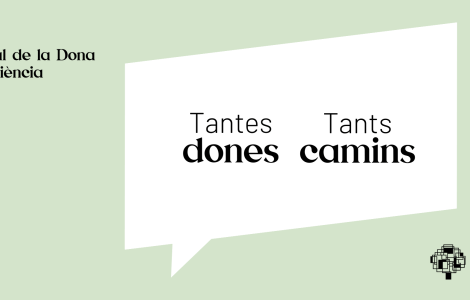 Graphic with speech bubble and text in Catalan language.