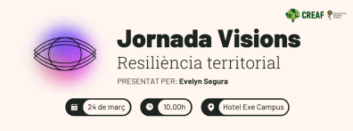 Conference banner: Jornada Visions, "Resiliència territorial."