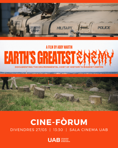 Poster for Earth's Greatest Enemy, featuring military vehicles and a grassy area.