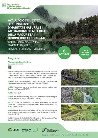 Jornada: Avaluació de l'estat de conservació d'hàbitats naturals i actuacions de millora de la maduresa forestal en el Parc Nacional d'Aigüestortes i Estany de Sant Maurici