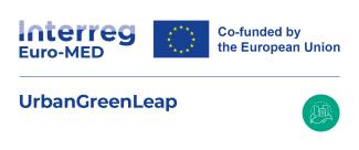Logo for Interreg Euro-MED UrbanGreenLeap, co-funded by the European Union.