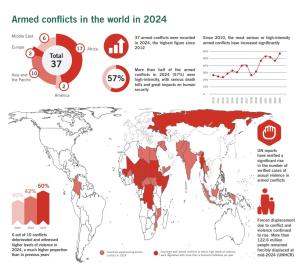 Infographic of armed conflicts in the world in 2024.