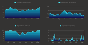 Graphs showing fluctuating data points over time.