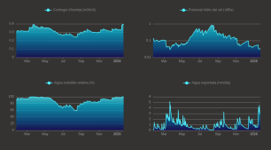 Graphs showing data fluctuations over time.