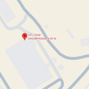 Map with red pin at ATL ITAM, Dessalinitzadora